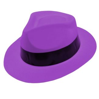 Wholesale  Plastic Neon Gangster Hat With Black Band