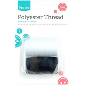 Polyester Sewing Thread 500m – Pack of 2
