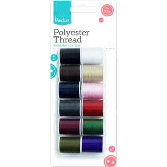Polyester Thread Rolls – Pack of 12 (32m Each)