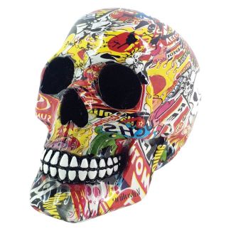 Wholesale Pop Art Design Skull Figurine - 19cm