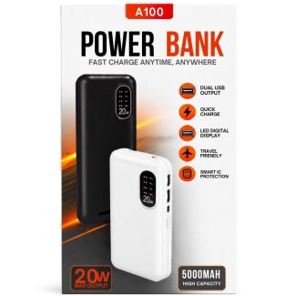 Portable Power Bank 5000mAh - Black (A100)