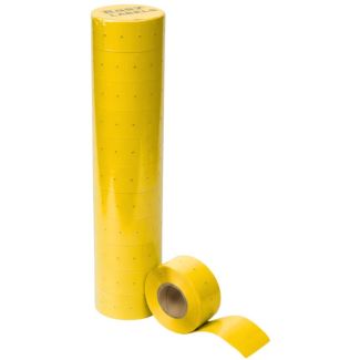 Price Gun Permanent Labels Punch Hole Design – Yellow (22x12mm, 1000 Labels per Roll)