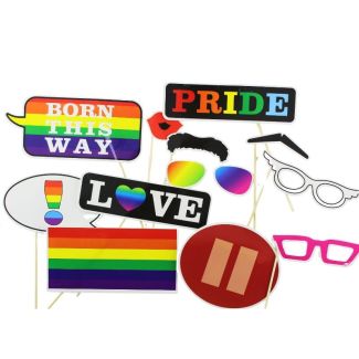 Rainbow Party Photo Booth Props (20 Pieces)