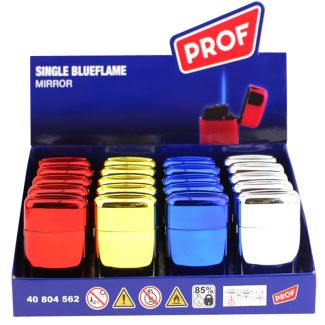 Wholesale PROF Blue Jet Flame Mirror Refillable Lighters 