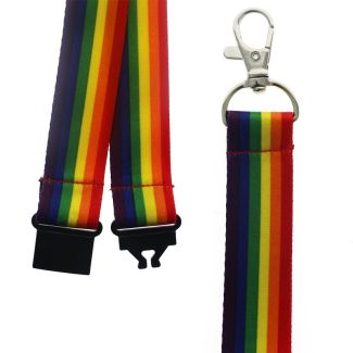 Wholesale Rainbow Colours Design Lanyard with Lobster Claw Closure