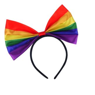 Rainbow Pride Giant Bow Headband