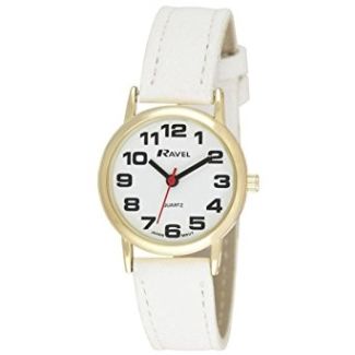 Ravel Ladies Classic Strap Watch - Gold & White