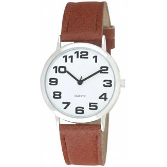Wholesale Ravel Men's Classic Bold Easy Read Watch - Tan Strap