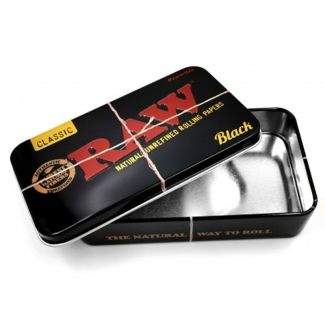 RAW Black Classic Printed Metal Tin - 11.5 x 6.5 x 2.5cm