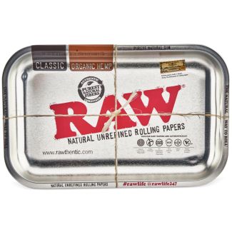 RAW Silver Metal Rolling Tray - 27 x 18cm