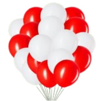 Red and White Party Balloons – Pack of 25