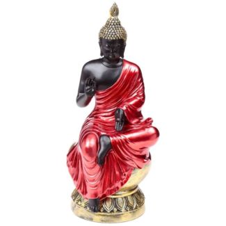 Red, Black & Gold Thai Buddha Enlightenment Resin Ornament (30.5cm)