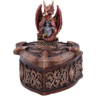 Red Dragon Trinket Box on Decorative Shield – 10.5cm