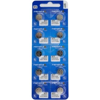 Renata Strip Watch Batteries 377 - Silver 1.55v (Pack of 10) (Exp-02/29)