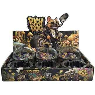 Rich Dog Design Glass Ashtray - Assorted (8.5x3.5cm)