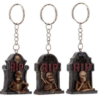 Wholesale RIP Skeleton Tombstone Keyring
