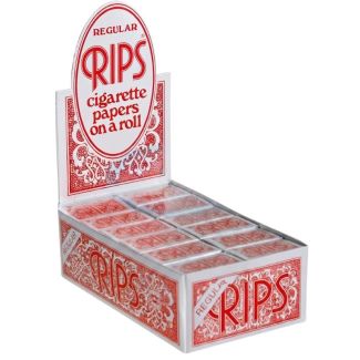 Rips 24 Regular Rolling Paper Rolls - Red - 7m