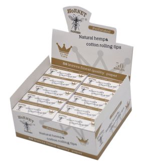 Hornet White King Size Slim Rolling Papers + Tips - 50 Booklets