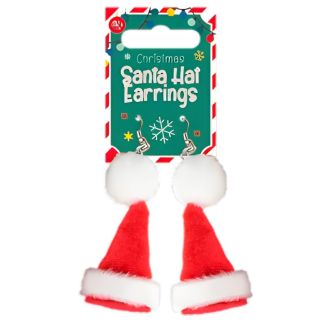 Novelty Earrings Design Santa Hats