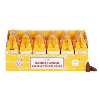 Satya Sandalwood Backflow Dhoop Cones (6 x 90g)