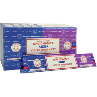 Satya Combo Incense Sticks – Nag Champa and Violet Rosemary