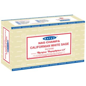 Satya Nag Champa Californian White Sage Incense Sticks (12 x 15g)