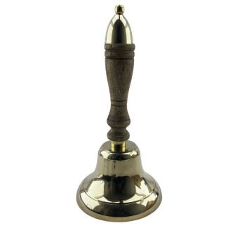 Brass Bell with Wooden Handle (L) – 29cm 