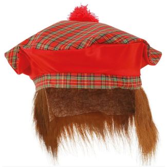 Scottish Hat With Hair For Adults