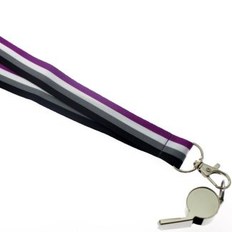 Wholesale Silver Whistle With Lanyard - Asexual Colours