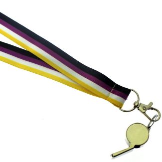 Wholesale Silver Whistle With Lanyard - Non-Binary Colours