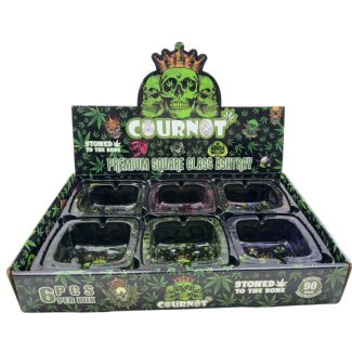 Cournot Premium Square Glass Ashtray - Assorted (9.3x4.3cm) 
