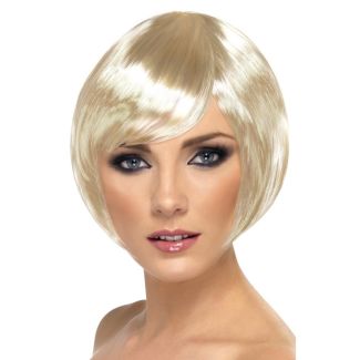 Smiffys Babe Bob Party Wig with Fringe - Blonde