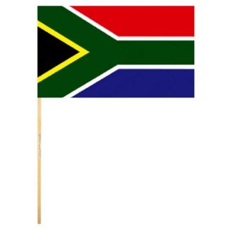 South Africa Hand Flag With Wooden Stick - 18" x 12"
