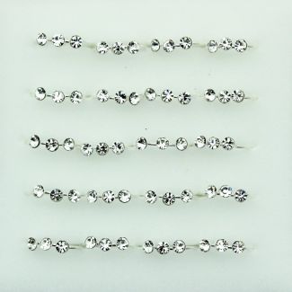 Sterling Silver Crystal Nose Rings - Clear (10mm)