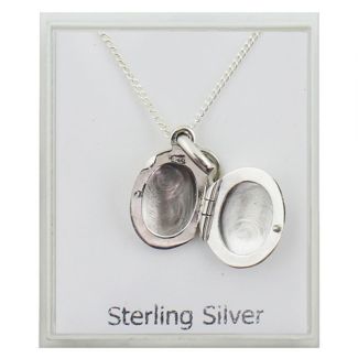 Sterling Silver Photo Locket Pendant Necklace (8mm)