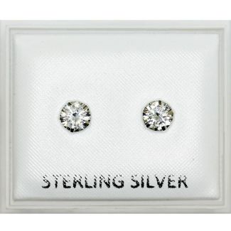 Sterling Silver Round Gem Studs - 5mm