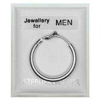 Sterling Silver Single Plain Round Sleeper - 18mm