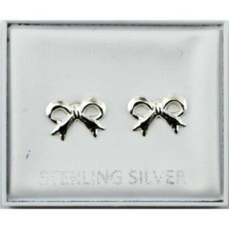 Sterling Silver Bow Design Studs