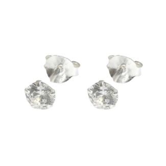 Sterling Silver CZ Round Ear Stud 1.5 - 6mm