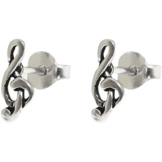 Sterling Silver Double Clef Ear Studs