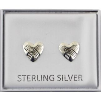 Sterling Silver Heart Studs - 7mm