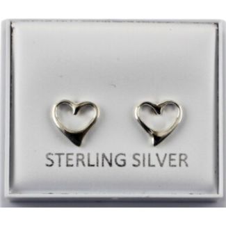 Sterling Silver Heart Design Studs - 7mm