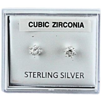 Sterling Silver CZ Claw Design Studs 