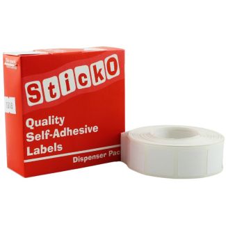 Sticko White Adhesive Labels - Square (18x18mm)