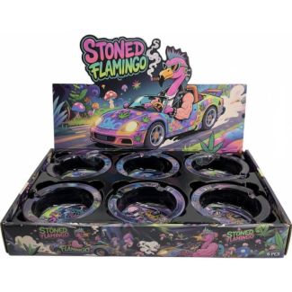 Stoned Flamingo Glass Ashtray - Assorted (8.5x3.5cm)