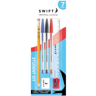Swift Student Kit Set - 7pcs (Pen, Pencil, Ruler,  Sharpener &  Eraser)