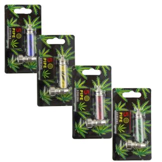 Wholesale The SMK Island Shiny Leaf Design Metal Pipe - Assorted Colours