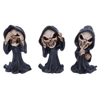 Three Wise Grim Reapers Figurine - 11cm