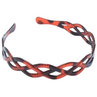Tortoiseshell Weave Plastic Aliceband With Small Teeth - 2cm Wide