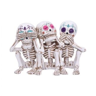 Wholesale Three Wise Calaveras Skeleton Figurines- 20.3 cm